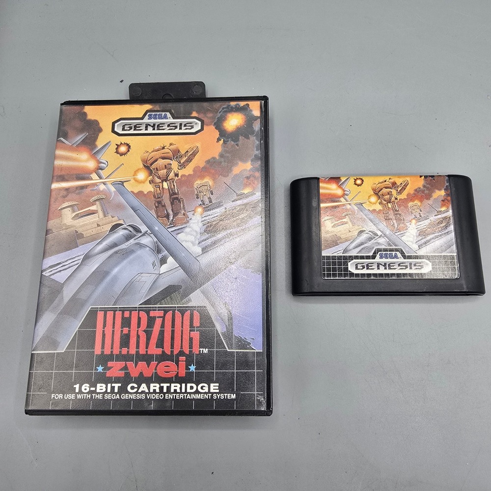 Herzog Zwei Sega Genesis 1990 RTS Game Cartridge OEM Original Case Technosoft